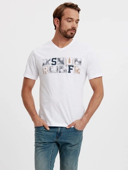 Мужская футболка LC Waikiki с V- образным вырезом XL Белая (LCW T-shirt -7297)