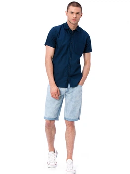 Мужская рубашка LC Waikiki с карманом на груди XXXL Синяя ( LCWShirt-403)