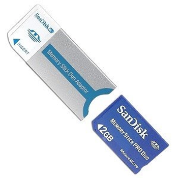 SanDisk Memory Stick Pro Duo 2GB + Memory Stick Duo адаптер