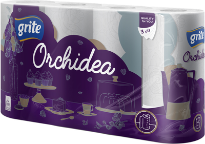 Бумажные полотенца Grite Orchidea Gold 3 слоя 77 листов 4 рулона (4770023348408)