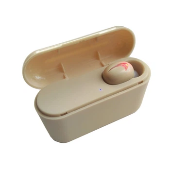 Bluetooth гарнітура / бездротовий навушник з мікрофоном HBQ Q32 Single Logo Beige (883350)