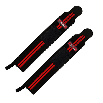 Бинти для зап'ясть кистьові бинти AOLIKES A-1538 Black + Red для спорту важкої атлетики