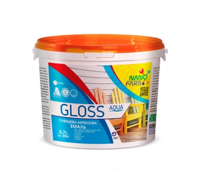 Эмаль универсальная Gloss Aqua Nano farb 2.7 л