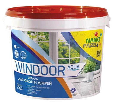 Эмаль для окон и дверей Nanofarb Windoor Aqua 2.7 л