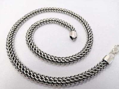 Серебряная цепь 925 пробы Питон (Венеция) 55см /9мм чернёный