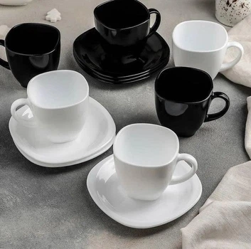 Luminarc Carine Black/White Набір чайний.220мл. 12 пр