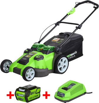 Газонокосилка аккумуляторная Greenworks G40LM49DBK2 (с АКБ 2 Ah и ЗУ) (2500207VA)