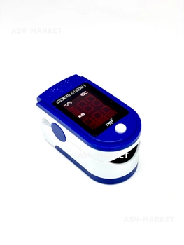 Пульсоксиметр Jziki Blue електронний на палець пульсометр і оксиметром для вимірювання кисню в крові і пульсу