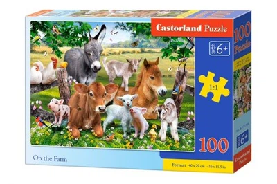 Пазлы Castorland На ферме 100 элементов 40x29 см набор для развития ребенка разноцветные из плотного картона для детей от 5 лет