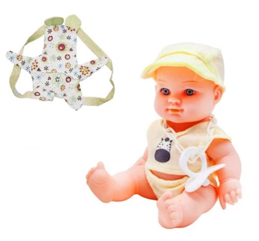 Кукла-пупс Jia Yu Toy Baby Kid 24 см с соской и пеленкой в желтом (12101 Р)