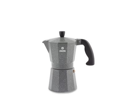 Гейзерна кавоварка Vinzer Moka Granito на 9 чашок нержавійка (89399 Vinzer)