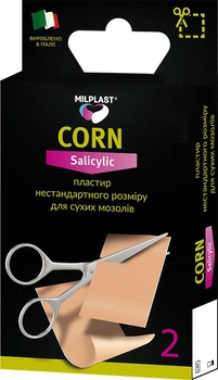 Пластир нестандартного розміру Milplast Corn Salicylic для сухих мозолів 2 шт. (8017990118907)