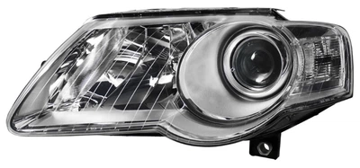 Фара Vw Passat B6 2005 - 2011, ліва штатна, електр., H7 / H7, сервопривід в компл., тип HELLA, (Depo, fp1074)