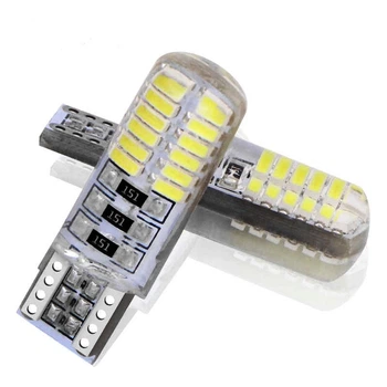 Светодиодная лампа&nbsp;Т10 W5W 24SMD 3014 в силиконе Autoexpect 12V Белая (10742)