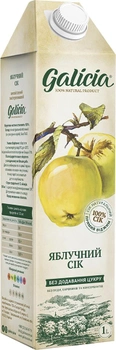 Упаковка сока Galicia Яблочный прямого отжима неосветленный 1 л х 12 шт (4820209560640_4820209560077)
