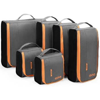 Набор органайзеров для путешествий Bagsmart серый с оранжевым (BM0104087AN008)