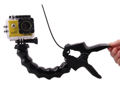 Крепление прищепка SJCam с гибким штативом для камер SJ4000, SJ5000, M10 (2722397193117)