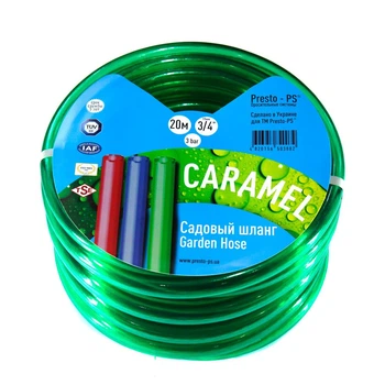 Шланг поливальний Presto-PS силікон садовий Caramel (зелений) діаметр 1/2 дюйма, довжина 20 м (CAR-1/2 20)