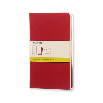 Блокнот Moleskine Cahier Бордовый средний 80 страниц нелинованный 13х21 см (9788862931038)