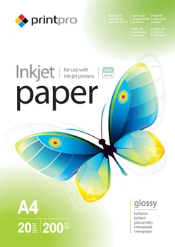 Фотопапір PrintPro глянцевий 200г/м2 A4 20 арк (PGE200020A4)