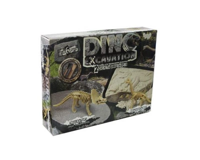 Набір для проведення розкопок "DINO EXCAVATION" (трицератопс, брахіозавр)(укр)
