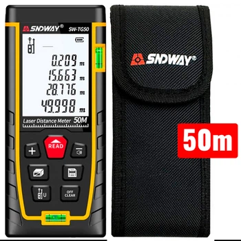 Лазерный дальномер с 2D уровнем SNDWAY 50М + чехол