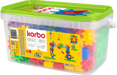 Zestaw do kreatywnego konstruowania Korbo Basic 180 elementów (5906395455355)