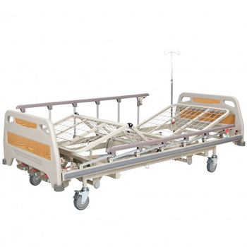 Ліжко медична OSD функціональна механічна на колесах з поруччям 4 секції (OSD-94U)