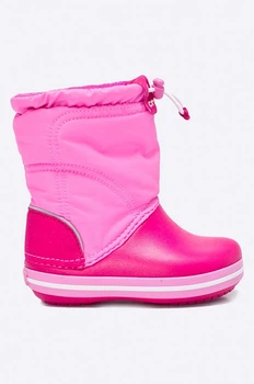 Детские зимние сапоги Crocs Kids LodgePoint Boot С6 23 Розовые затяжка