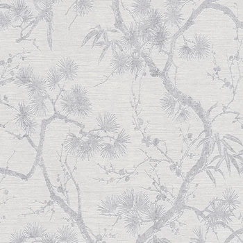 Обои AS Creation Metropolitan 2 37867-3 японский мотив бело-серебряные 0.53 х 10.05 м