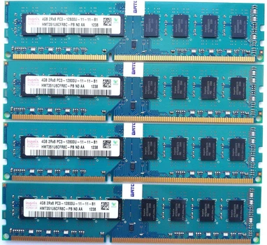 Комплект оперативной памяти Hynix DDR3 16Gb (4*4Gb) 1600MHz PC3 12800U 2R8 CL11 (HMT351U6CFR8C-PB N0 AA) Б/У