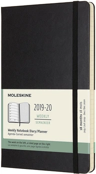 Еженедельник Moleskine 2019-2020 13 х 21 см 208 страниц Чёрный (8058647629421)