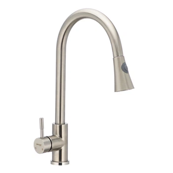 Кухонный смеситель с выдвижной лейкой MIXXUS SUS 014-B SS0023 из нержавеющей стали