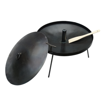 Мангал сковорода 50 см "С Дымком" SHOP PAN из диска бороны + крышка и лопатка