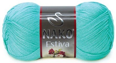 Турецкая пряжа для вязания Nako ESTIVA (эстива) хлопок+бамбук цвет 10873 зумруд