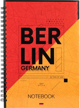 Блокнот Axent Berlin А5 на спирали в твердой обложке 96 листов в клетку (8032-05-A)