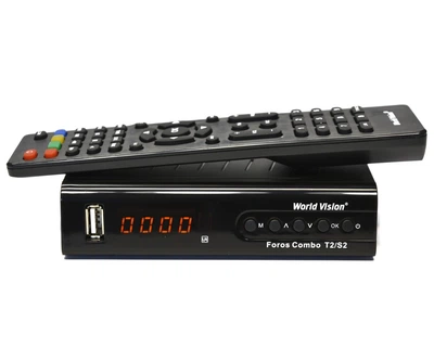 ТВ-ресивер стандарта DVB-T/T2/S/S2 World Vision Foros Combo T2/S2 с интернет приложениями