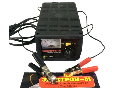 Зарядное устройство для автомобильного аккумулятора Электрон-М 6А 6-12V импульсное