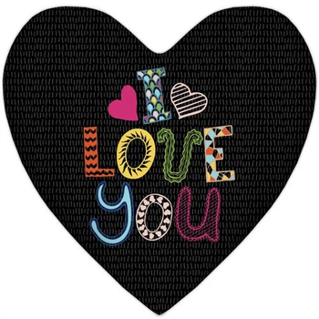 Подушка сердце I love you на черном фоне 37x37 см