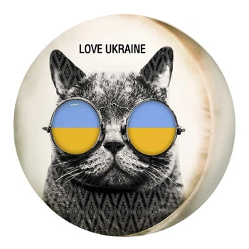 Подушка-пуфик круглая Кот Love Ukraine 35х35х7,5 см