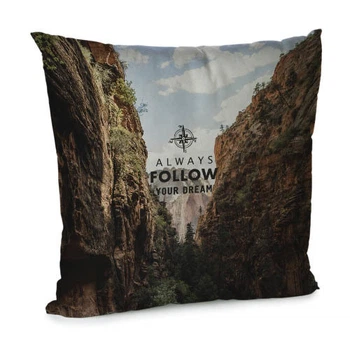 Подушка диванна з оксамиту Always follow your dream 45x45 см