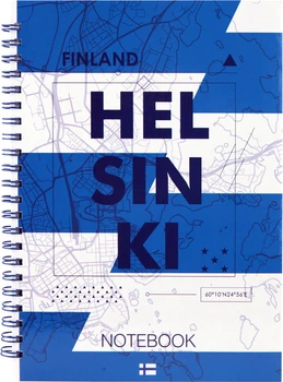 Блокнот Axent Helsinki А5 на спіралі у твердій обкладинці 96 аркушів у клітинку (8032-06-A)