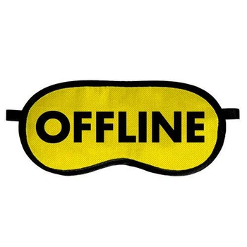 Маска для сна с принтом, дорожная повязка для глаз, бархат Offline 18,5×8,5 см