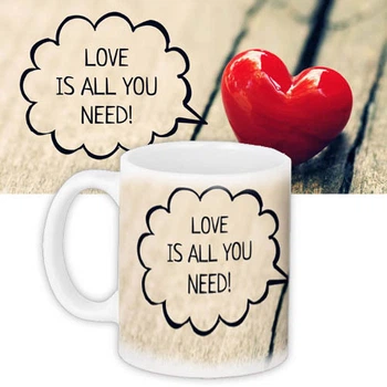Кружка с принтом Love is all you need! 330 мл