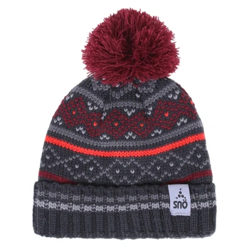 Зимова шапка SNO F18TU313-Carnetred вишневий з сірим 56-60 см (F18TU313-Carnetred-o/s)