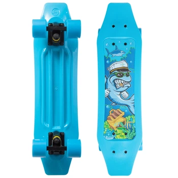Скейтборд пластиковый FISH Duckbill 23' SK-418-6 голубой