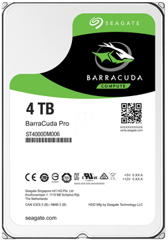Накопитель HDD SATA 4.0TB Seagate BarraCuda Pro 7200rpm 128MB (ST4000DM006)