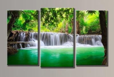 Модульная картина на холсте Holst Art из 3-х частей Водопад 54х90,5 см