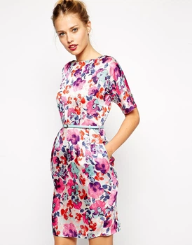 Платье с цветочным принтом ASOS AS551630 XXS-XS (15965XXS-XS) Мультиколор