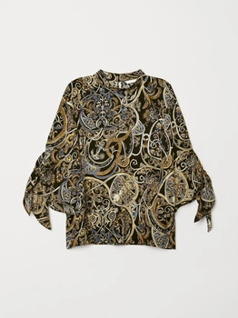Блуза c завязками на рукавах H&M 0667509 XS (58596XS) Черный